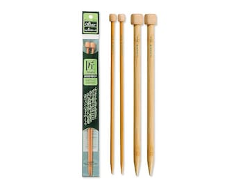 Clover Needlecraft Takumi Bamboo 9" Single Point Knitting Needles (Choose Your Size)