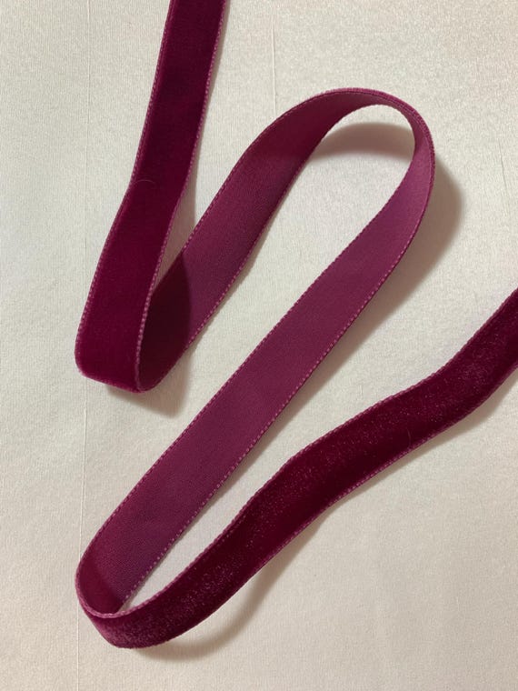 wine none - Wine Red French Velvet Ribbon (5/8" wide)