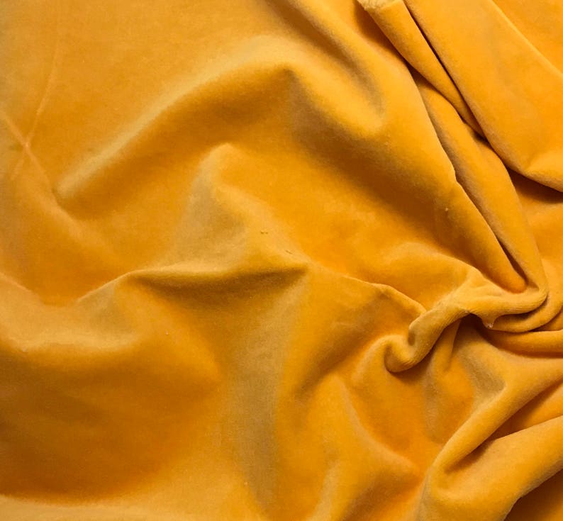 Hand Dyed Cotton VELVETEEN Fabric GOLDEN POPPY 54 wide image 1