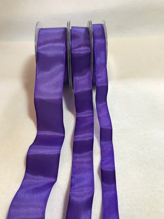 purple none - Purple Wired Taffeta Ribbon - Made in France (3 Widths to choose from)
