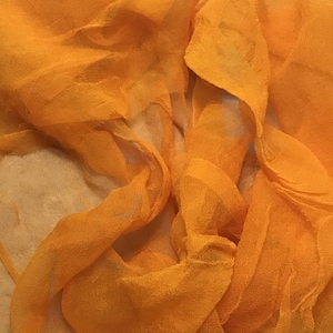 Hand Dyed POPPY ORANGE - Silk Gauze Chiffon Fabric