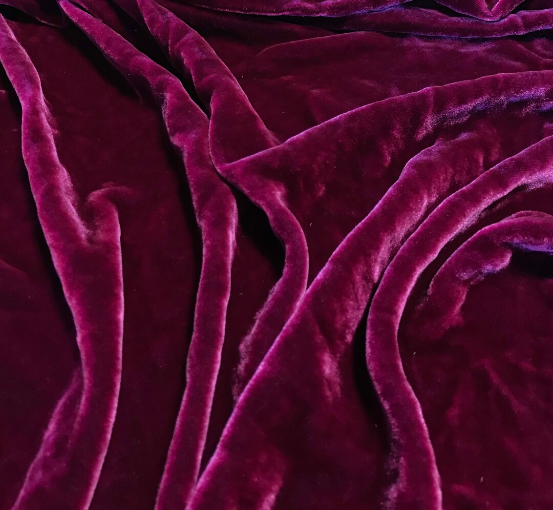 RASPBERRY PINK Hand Dyed Silk Velvet Fabric Etsy