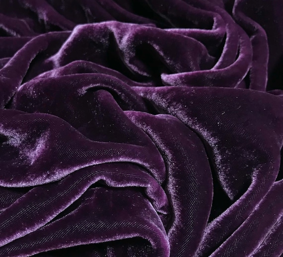 WINE Hand Dyed Silk Velvet Fabric -  Canada