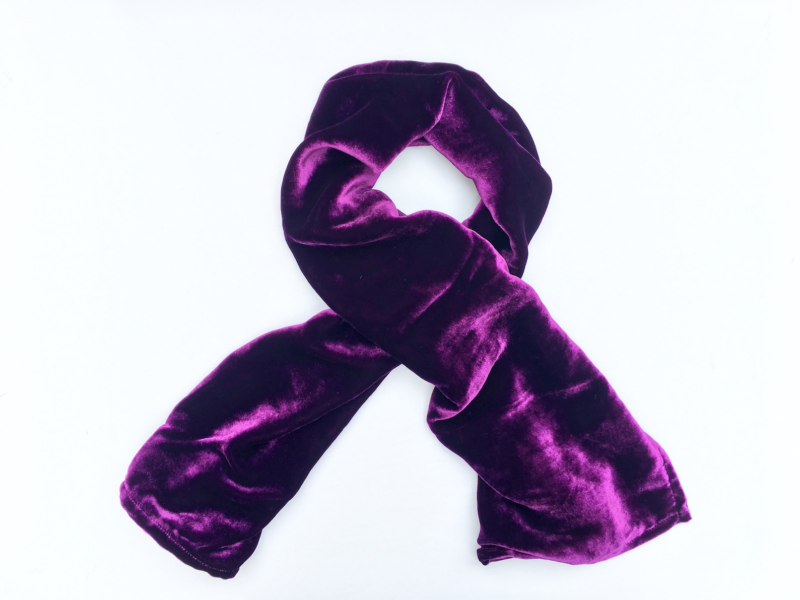 Aubergine cotton and silk border scarf
