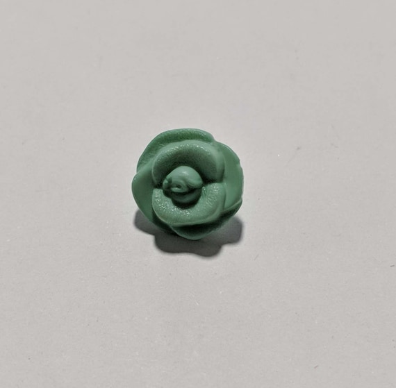 mint none - Mint Green Rose Flower Plastic Button - 15mm /1/2 inch - Dill Buttons - Set of 2