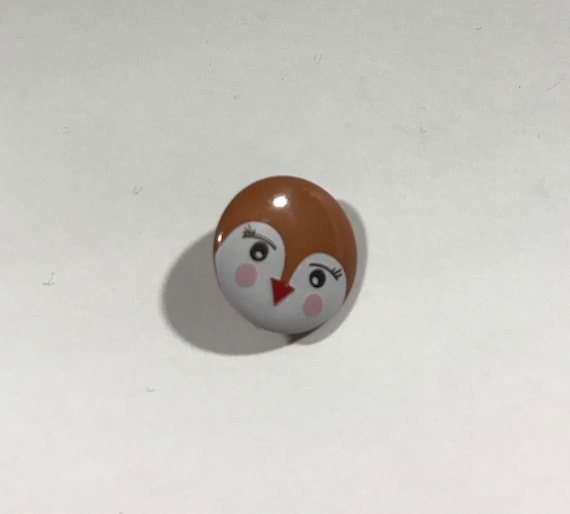 none - Reindeer Face Christmas Plastic Button - Dill Buttons Brand (2 Sizes to Choose From)