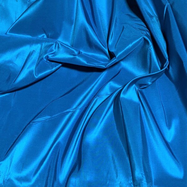 Victoria Blue Taffeta Silk Fabric main image 1