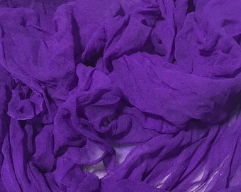 Hand Dyed VIOLET PURPLE - Silk Gauze Chiffon Fabric