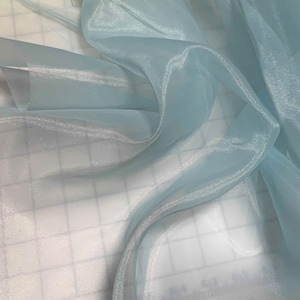 Blue Polyester Organza Fabric