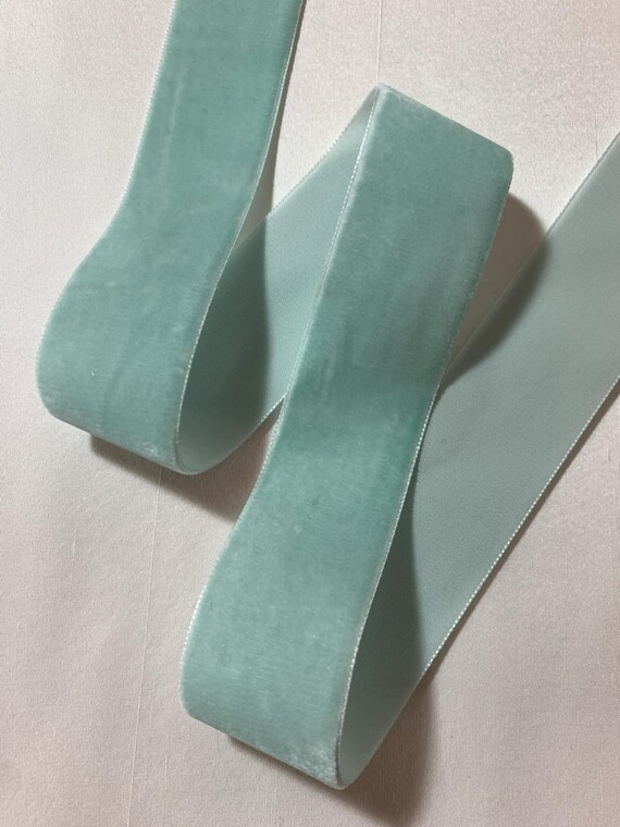 blue none - ROBIN'S EGG BLUE French Velvet Ribbon (1 1/2" wide)