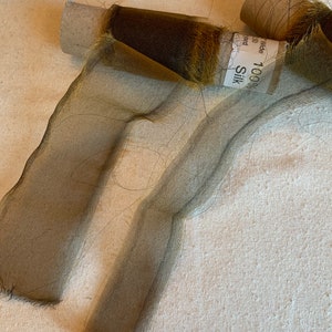 Bronze 100% Silk Sheer Organza Ribbon ( 4 Widths to choose from)