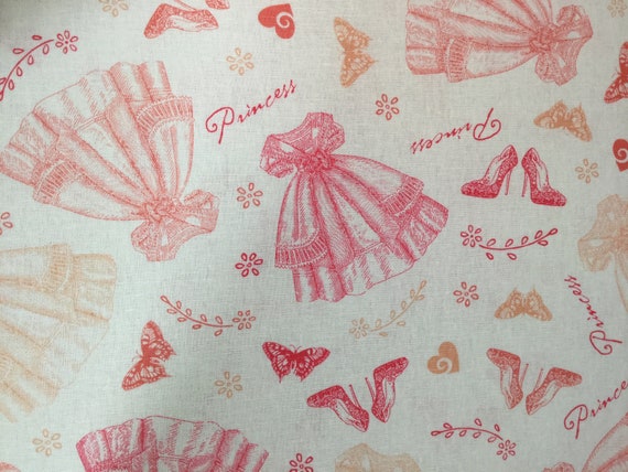 peach linen fabric - Pink & Peach Princess Dress - Rayon/Linen Fabric