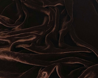 CHOCOLATE BROWN Silk Velvet Fabric