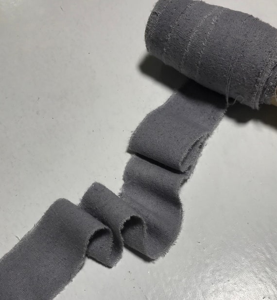 gray none - Hand Dyed Gray 100% Silk Noil Ribbon ( 3 Widths to choose from)