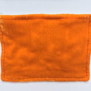 Pumpkin Orange Hand Dyed Silk Velvet Zipper Pouch
