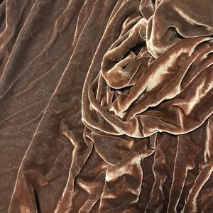 TOBACCO BROWN Hand Dyed Silk Velvet Fabric