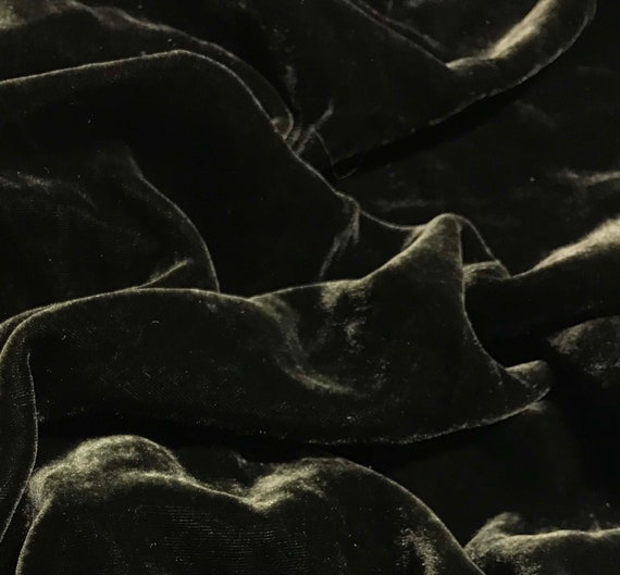 Dark Green Silk Velvet Fabric