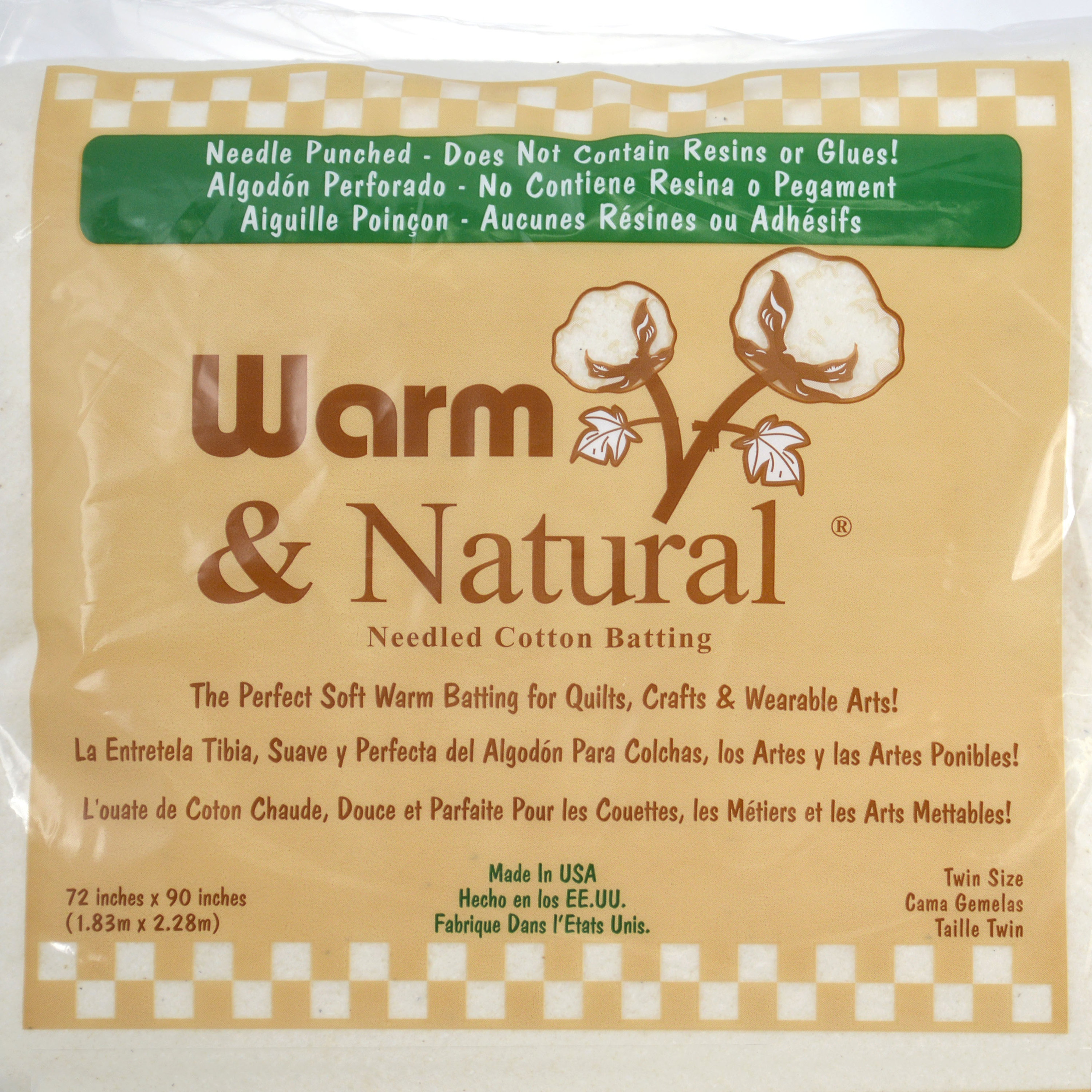 Warm and White Cotton Batting - Craft Size 34-inch x 45-inch
