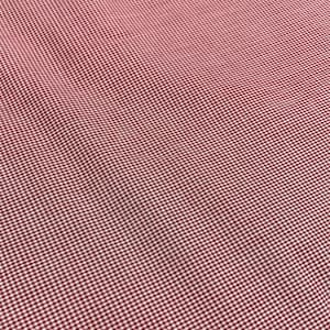 May include: Red and white gingham fabric with a small checkered pattern.