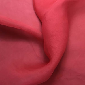 Hand Dyed NEON PINK - Silk Organza Fabric