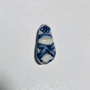 Cuentas de vidrio de cerámica hechas a mano - Sandalia azul - Juego de 2