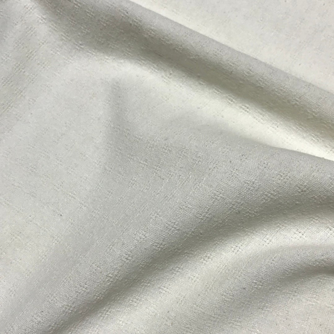 Natural White Raw Silk Checkered Weave Noil Fabric - Etsy