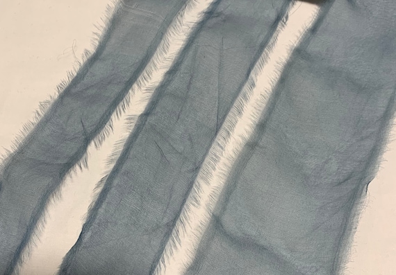 teal none - Teal Blue Hand Dyed 100% Silk Sheer Organza Ribbon ( 4 Widths to choose from)