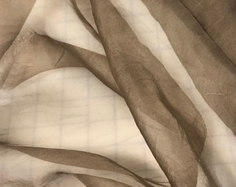 Hand Dyed TAUPE BROWN - Silk Organza Fabric