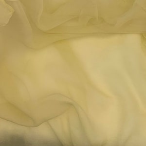 Hand Dyed BUTTER YELLOW - Silk Gauze Chiffon Fabric