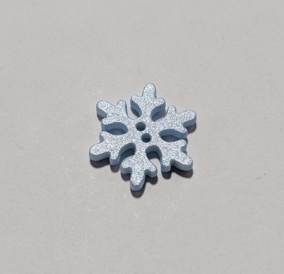 blue none - Blue SNOWFLAKE Plastic Button - 20mm / 13/16 inch - Dill Buttons Brand