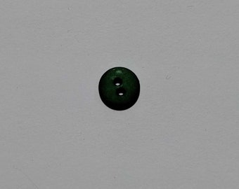 Kelly Green Round 2 Hole Plastic Button - 13mm / 1/2 inch - Dill Buttons - Set of 2