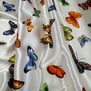 Butterflies - Silk Charmeuse Fabric