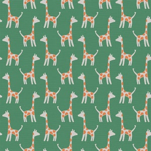 Giraffes on Green - Animal Kingdom - by Jessica Nielsen for Paintbrush Studio 100% Cotton Fabric