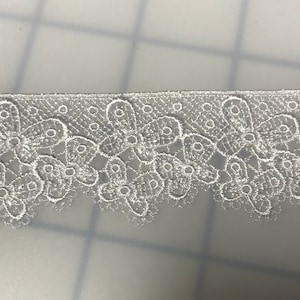 White Border Butterfly - Guipure Pizzo da sposa (largo 1-1/4&quot;)