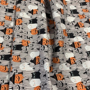 Pumpkin Patch Grey - Starlight Spooks Halloween - Paintbrush Studio Cotton Fabric