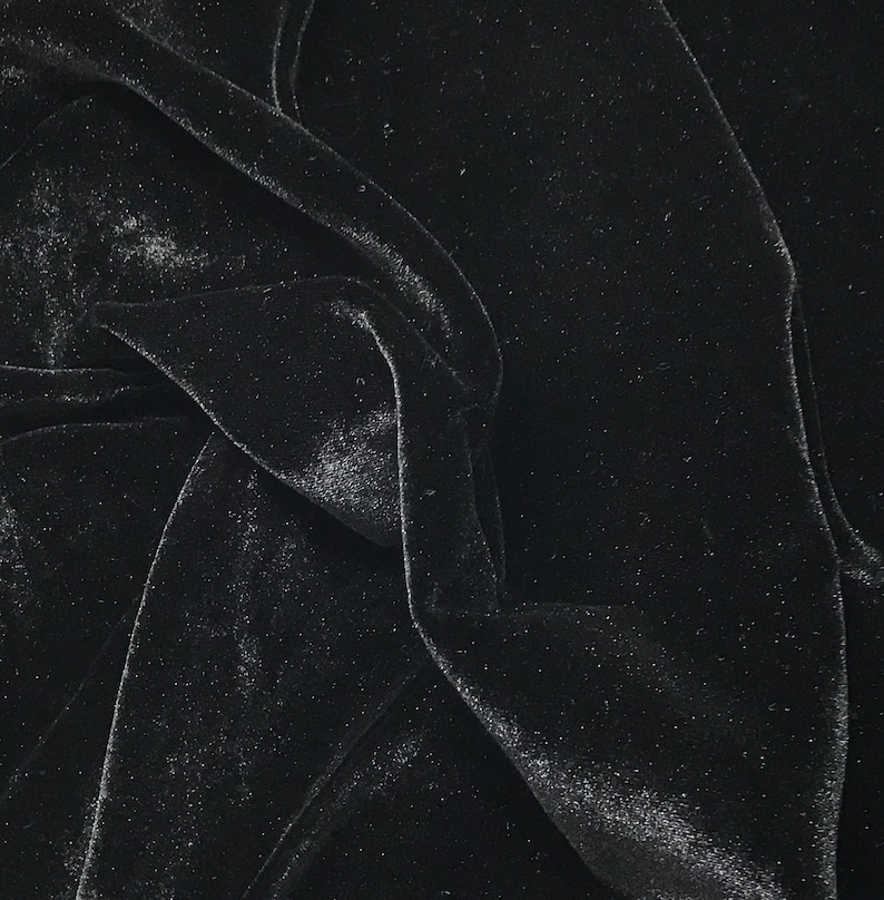 Hand Painted WHITE Silk Velvet Fabric Silver Dust on Black Etsy