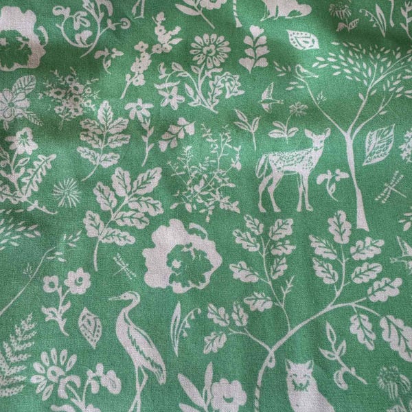 Flora and Fauna Hidden Green Woodland - Art Gallery Fabrics -Premium Cotton