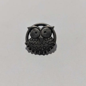 Owl Metal Button - 25mm / 1" - Dill Buttons