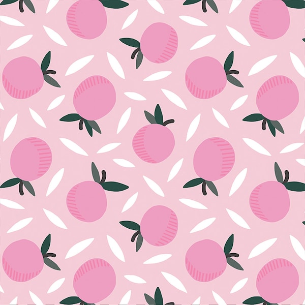 Fruity Orange Pink - Paintbrush Studio Cotton Fabric