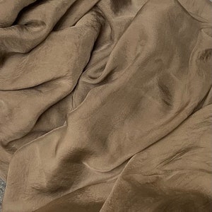 Hand Dyed MILK CHOCOLATE BROWN Soft Silk Organza Fabric - 54" wide