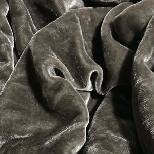 PEWTER GRAY Silk Velvet Fabric - Etsy