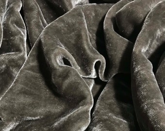 PEWTER GRAY Silk Velvet Fabric