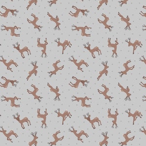 Deer Gray Small Things - Lewis & Irene Cotton Fabric