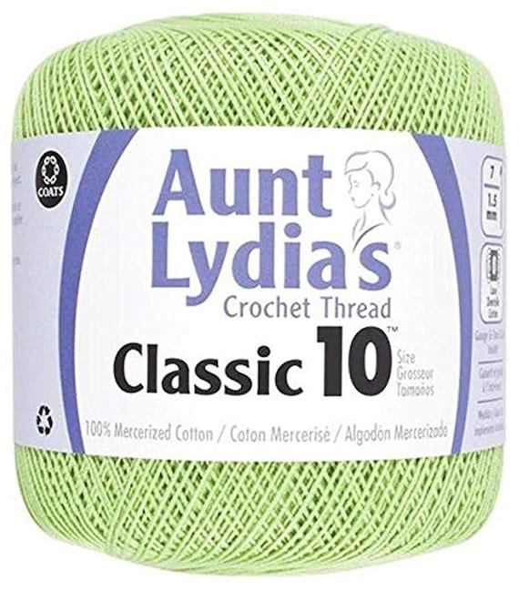 green none - Coats Aunt Lydia's Crochet Cotton Thread Classic Size 10; Wasabi Green (154-397) 350 Yards