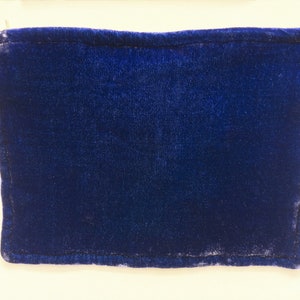 Sapphire Blue Hand Dyed Silk Velvet Zipper Pouch
