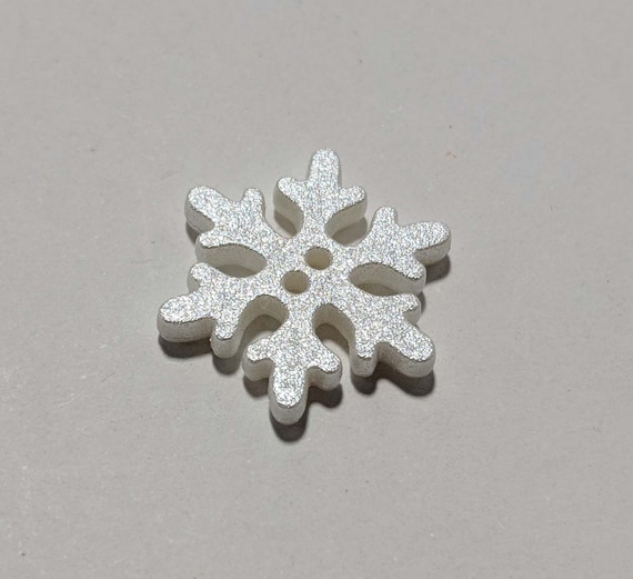 white none - White SNOWFLAKE Plastic Button - 20mm / 13/16 inch - Dill Buttons Brand