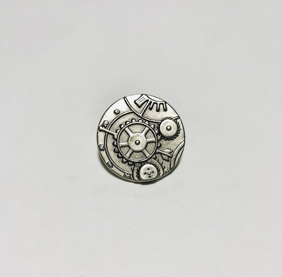 silver none - Silver Steampunk Gears Metal Button - 23mm / 7/8 inch - Dill Buttons Brand