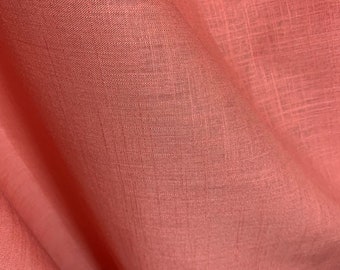 Salmon Coral Linen & Rayon Blend Fabric