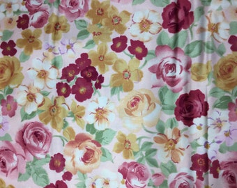 Burgundy & Gold Floral - Marcus Brothers - Cotton Sateen Fabric