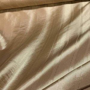 Iridescent Reddish Gold Stripe - Faux Silk Taffeta Fabric